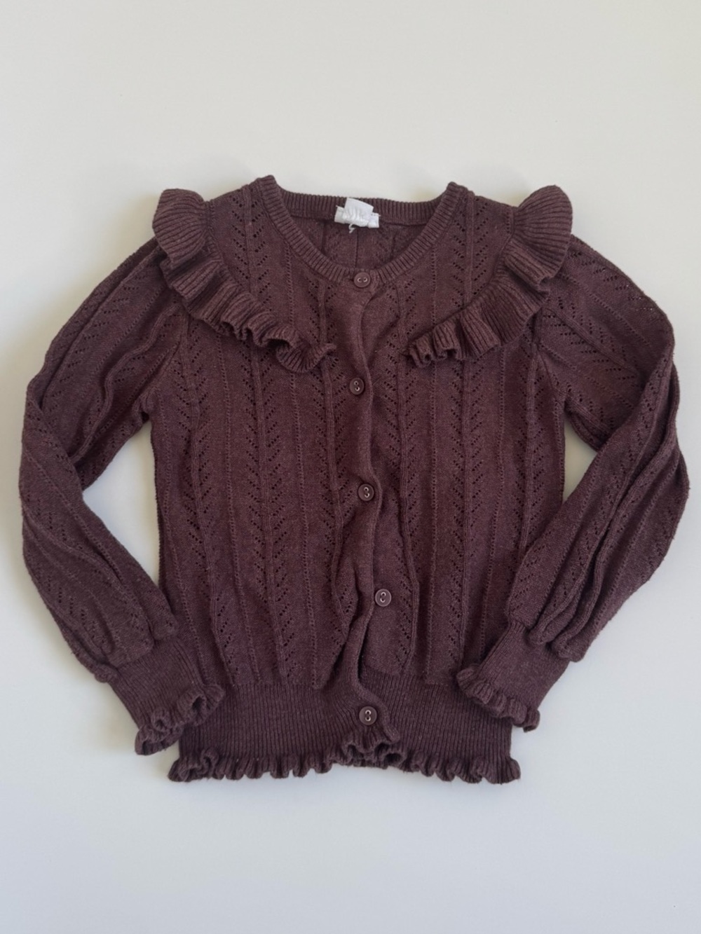 Jamie Kay Ruffle-Trim Button Cardigan